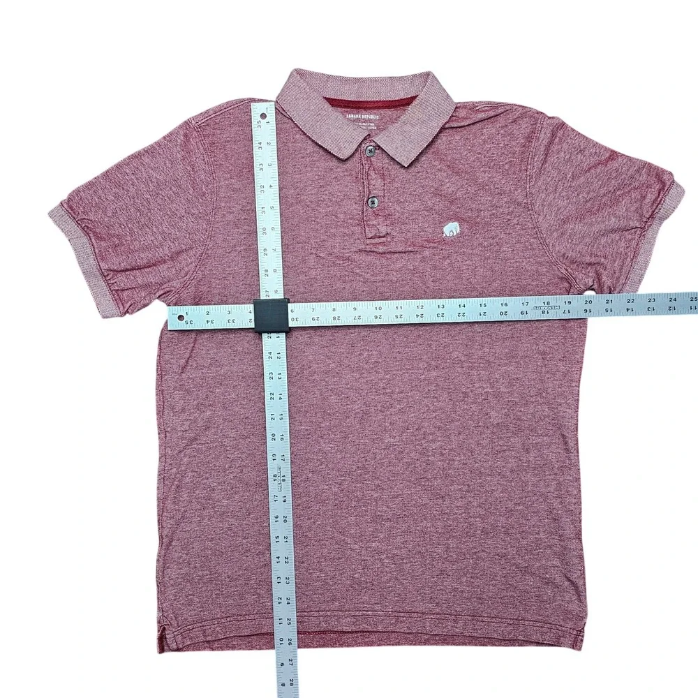 Banana Republic Men's Large Maroon Short Sleeve Polo Shirt Classic Elephant Logo